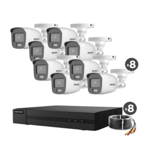 Kit 8 Cámaras Bala ColorVu 1080p con Micrófono + DVR 8CH TurboHD